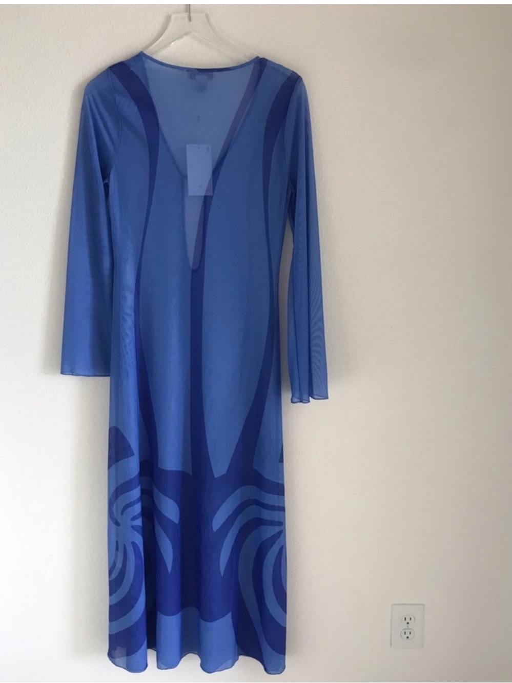 Caroline Constas Blue Wave Sheer Beach Cover Up - Picture 6 of 10